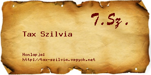 Tax Szilvia névjegykártya