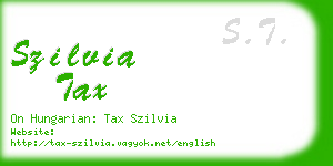 szilvia tax business card